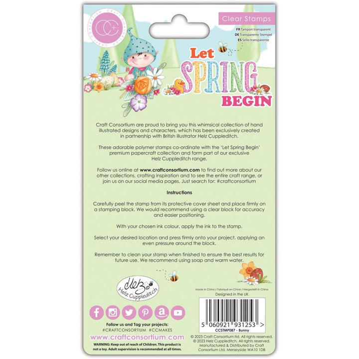 Craft Consortium Let Spring Begin Bunny Clear Stamps (CSTMP087)