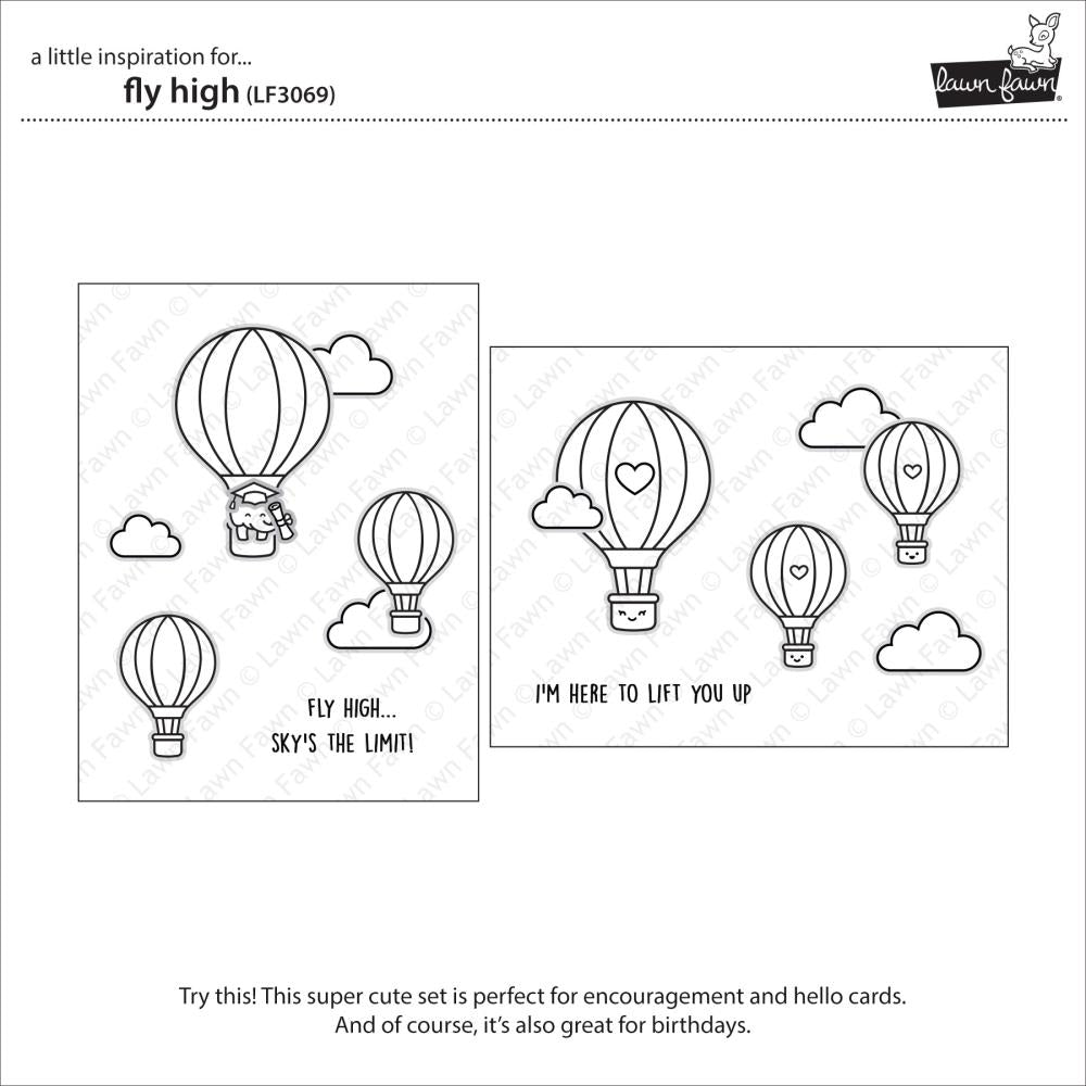 Lawn Fawn 4"X6" Clear Stamps: Fly High (LF3069)