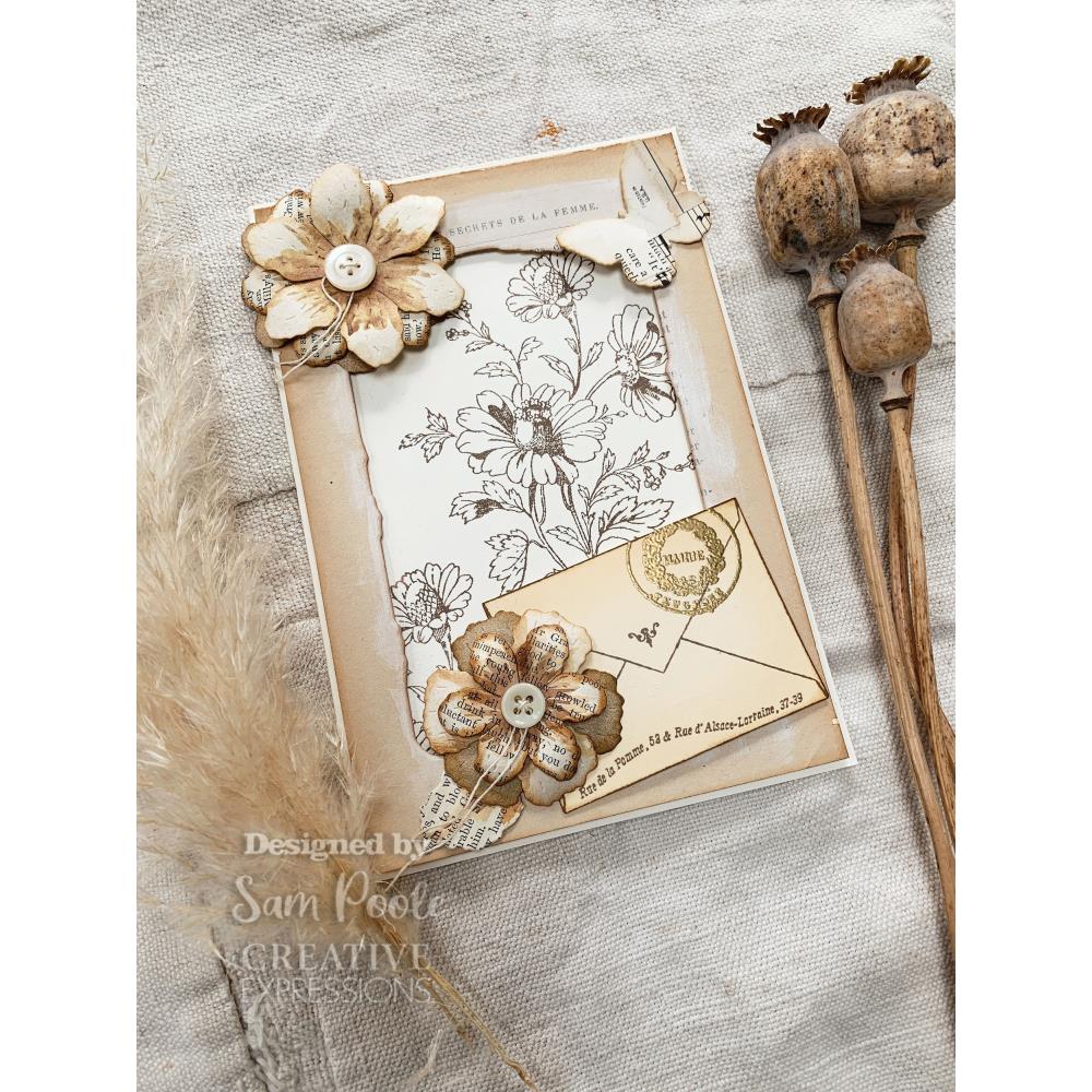 Creative Expressions 6"X4" Clear Stamp Set: Floral Envelope, by Sam Poole (CEC1020)