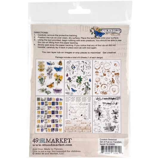 49 and Market Curators Botanical 6"x8" Rub Ons (CB35809)