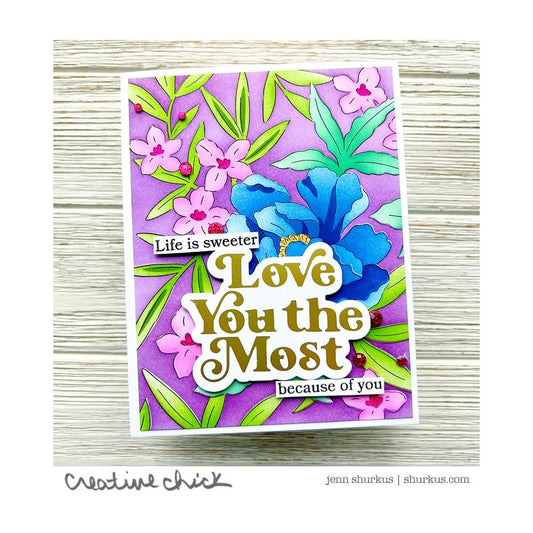 Pinkfresh Studio A2 Cling Rubber Stamp: Background, Blooming Peony (PF182222)