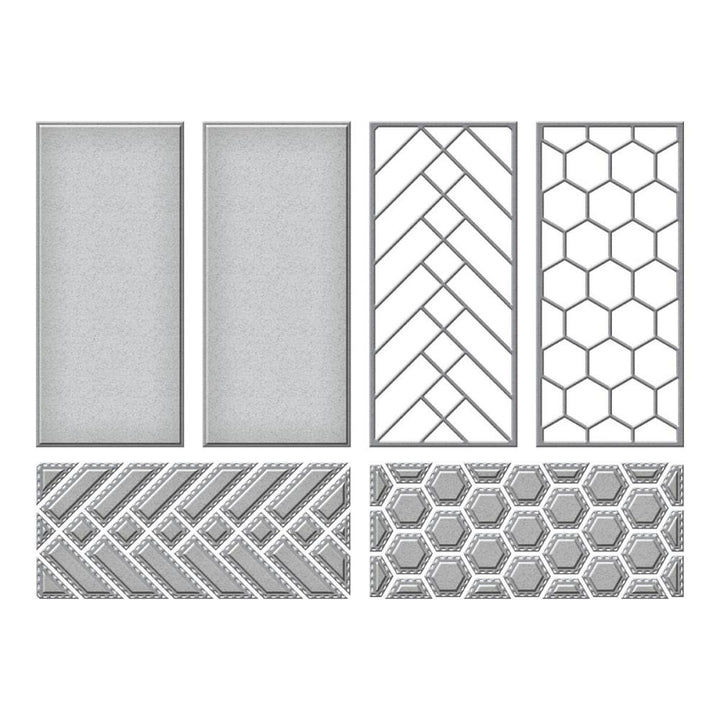Spellbinders Etched Dies: French Braid & Hexagon Panels, by Becca Feeken (S5542)