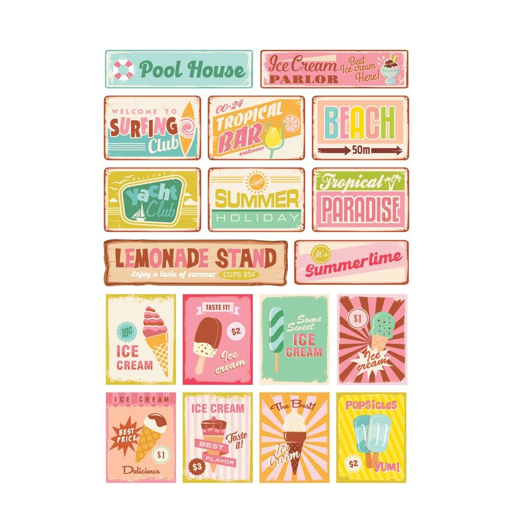 Simple Stories Retro Summer Sticker Book, 12/Sheets, 451/Pkg (RET20020)
