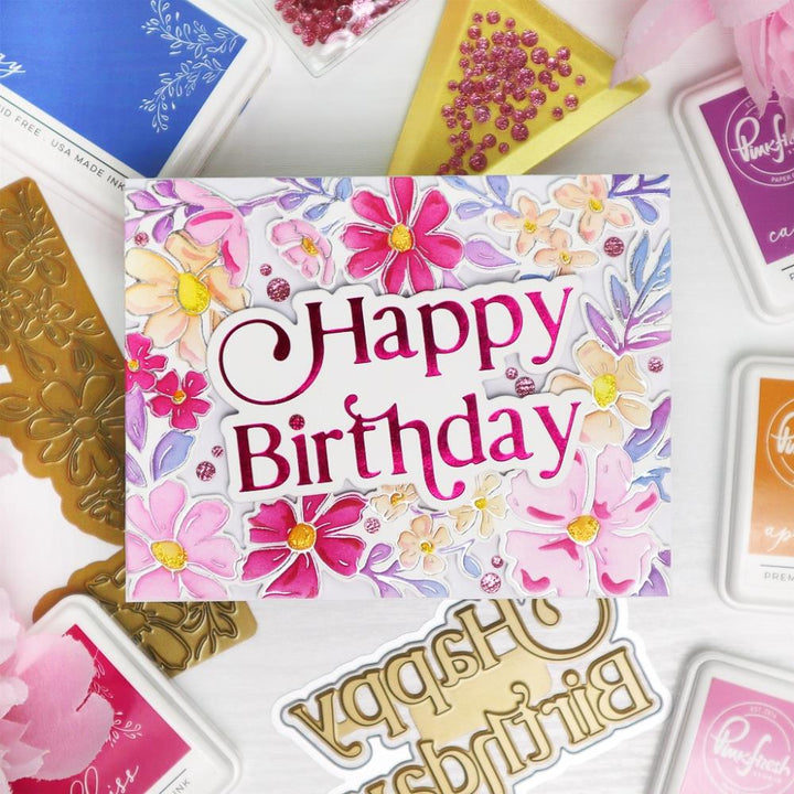 Pinkfresh Studio Hot Foil Plate: Happy Birthday (PF183422)
