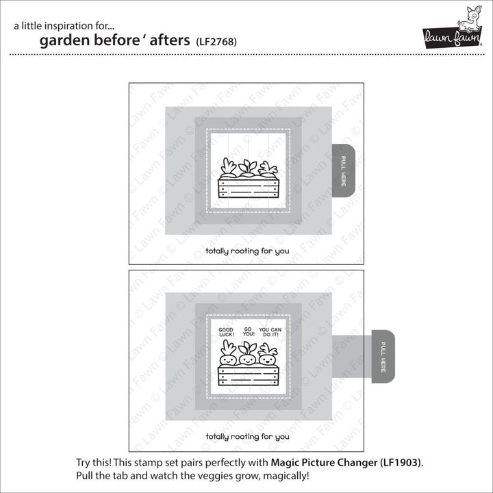 Lawn Fawn 4"x6" Clear Stamps: Garden Before 'n Afters (LF2768)