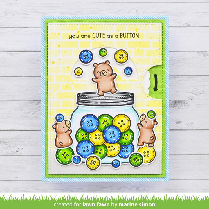 Lawn Fawn 3"X4" Clear Stamps: How You Bean? Buttons Add-On (LF3063)