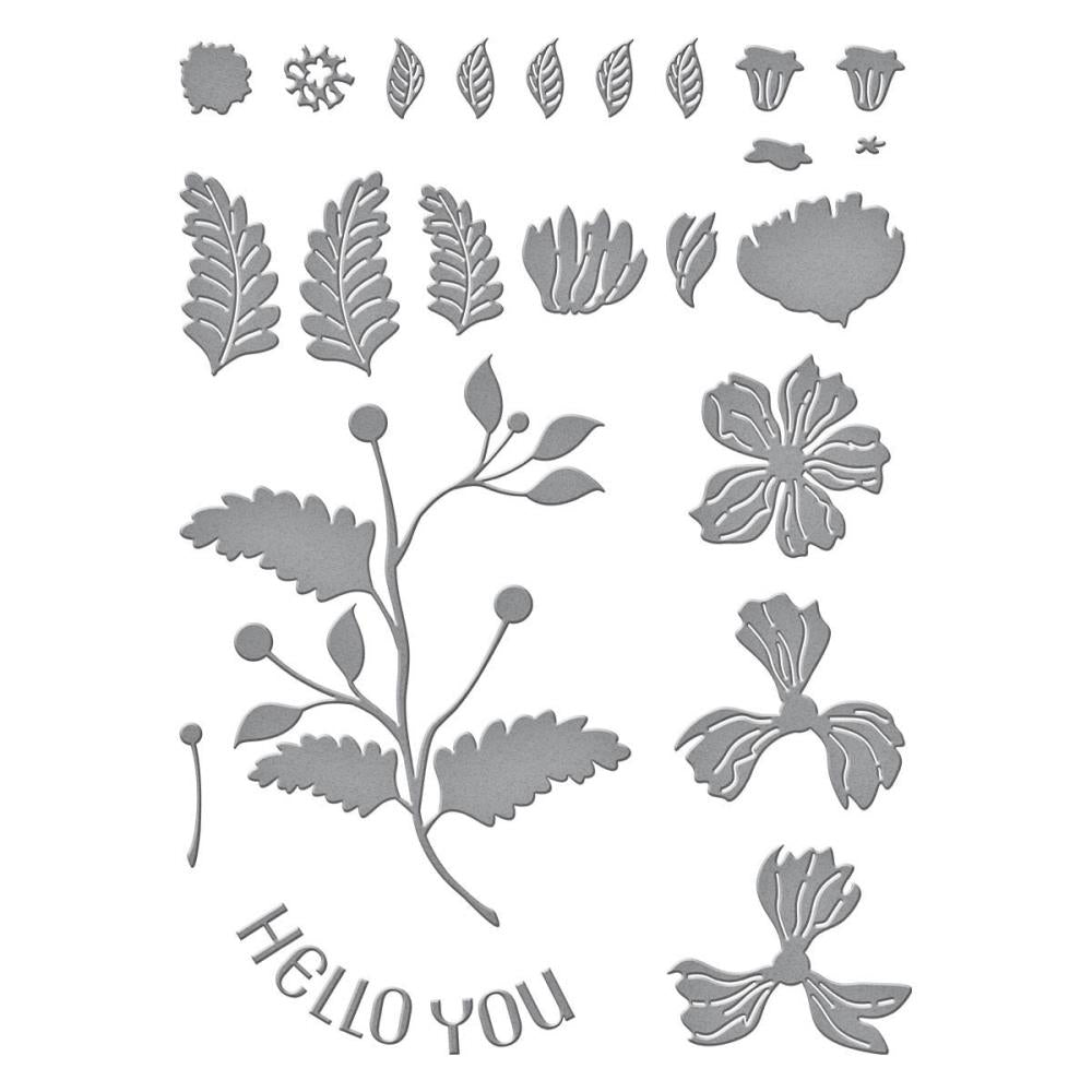 Spellbinders Etched Dies: Stylish Ovals - Hello You Floral (S5565)