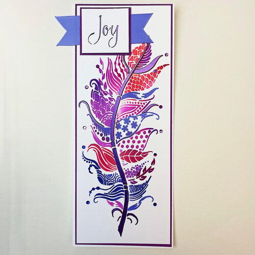 Crafters Workshop 8.5"X11" 3-in-1 Layering Card Stencil: Slimline Joy Feathe (TCW8.56022)