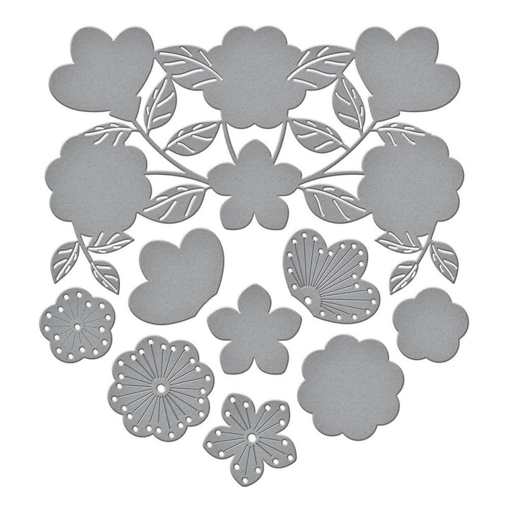 Spellbinders Etched Dies: Stylish Ovals - Stitched Floral Flip Frame (S41267)