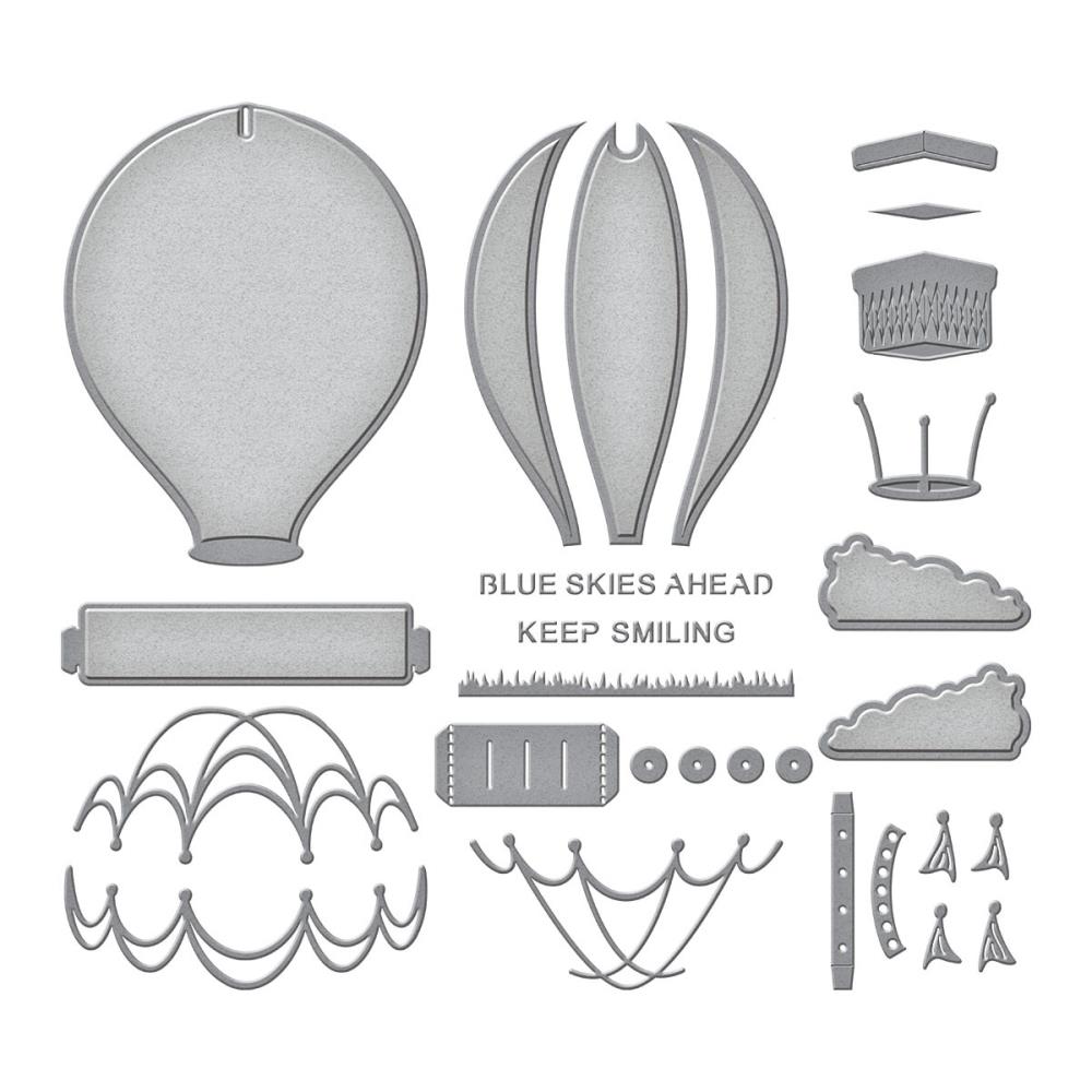 Spellbinders Etched Dies: 3D Vignette Hot Air Balloon, by Becca Feeken (S6200)