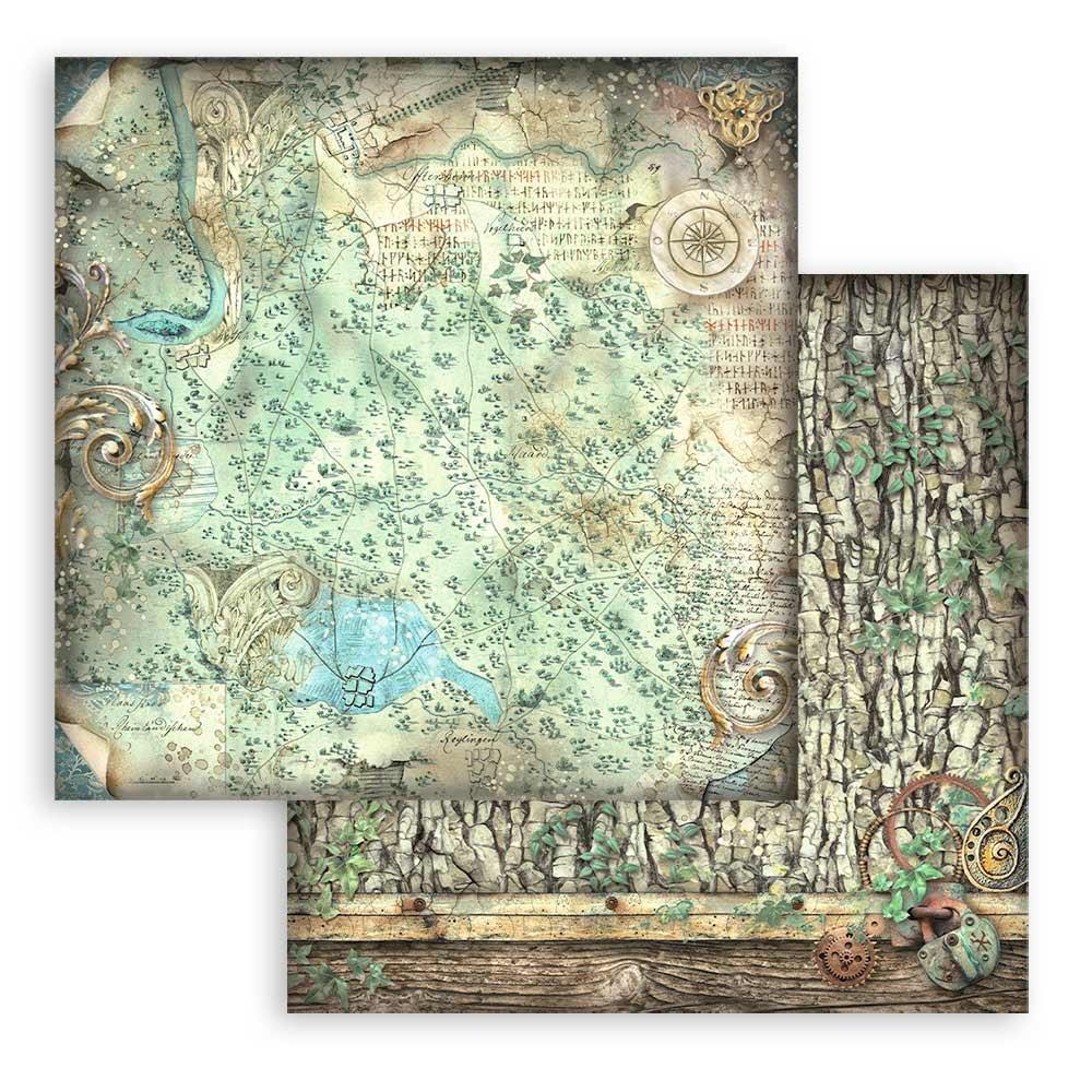 Stamperia Vintage Library Paper Pad Backgrounds 12x12