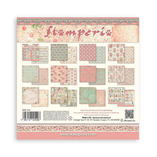 Stamperia Rose Parfum 12"x12" Double Sided Paper Pad: Backgrounds (SBBL126)