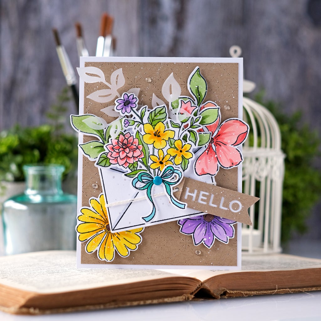 Pinkfresh Studio Die: Floral Envelope (PF138922)