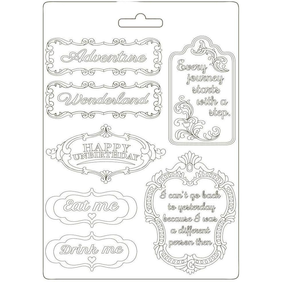 Stamperia Alice In Wonderland Plates A5 Soft Maxi Mould (K3PTA590)