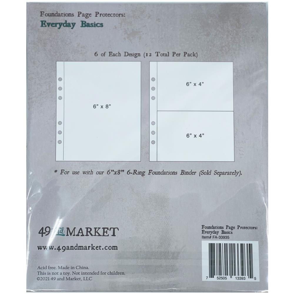 49 And Market 6"x8" Foundations Page Protectors: Everyday Basics (FA33935)-Only One Life Creations