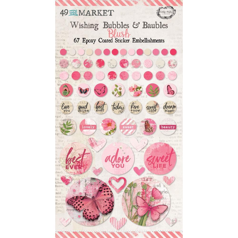 49 and Market Epoxy Coated Wish Bubbles and Baubles: Vintage Artistry Blush (49WBB33416)-Only One Life Creations