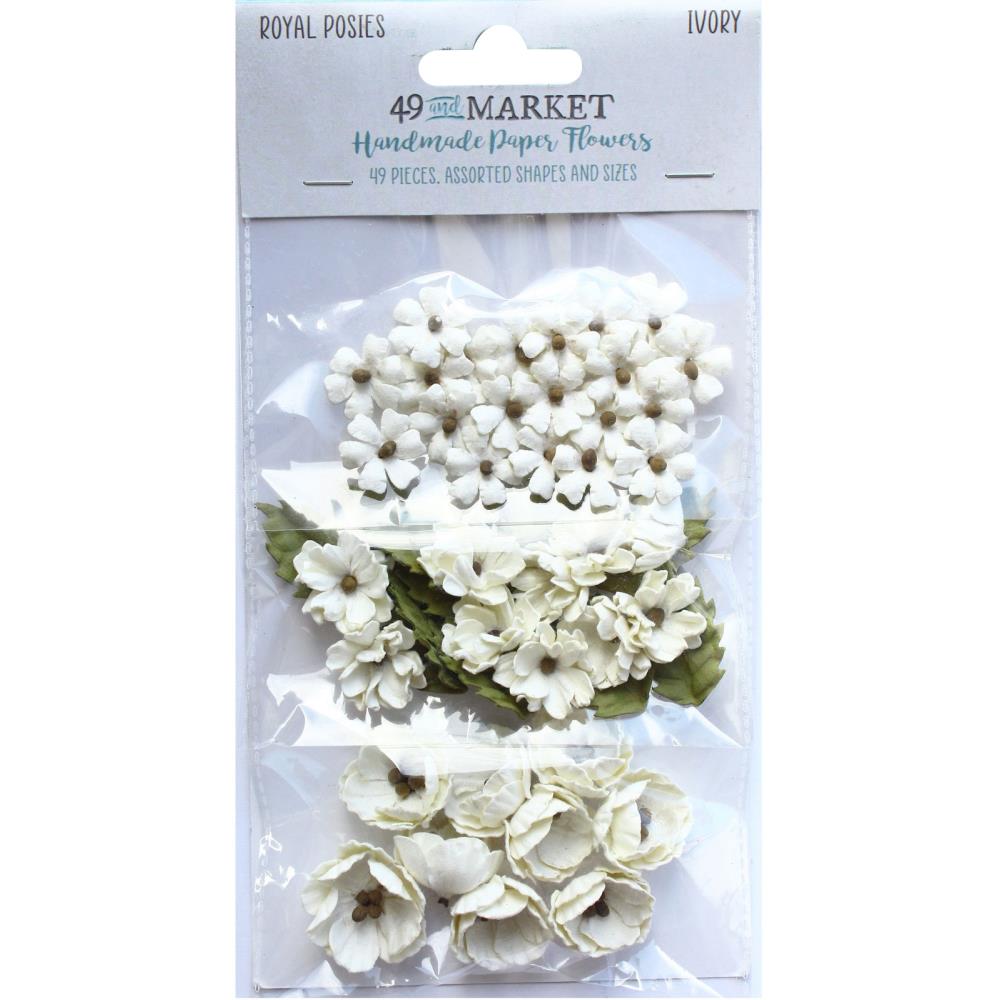 49 and Market Royal Posies Paper Flowers: Ivory (49RP34086)