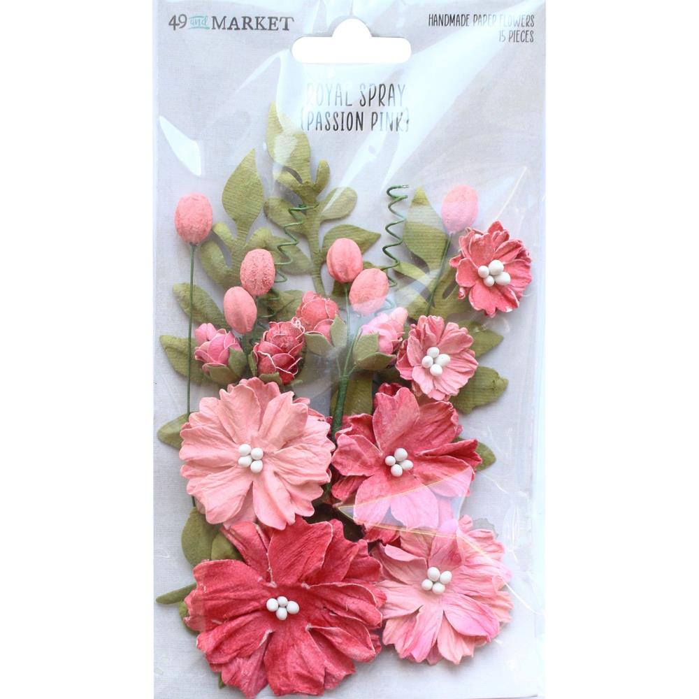 49 and Market Royal Spray Paper Flowers: Passion Pink (49RS34000)