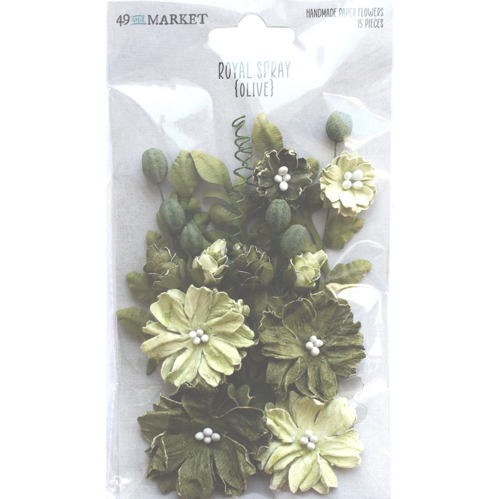 49 and Market Royal Spray Paper Flowers: Olive (49RS34017)