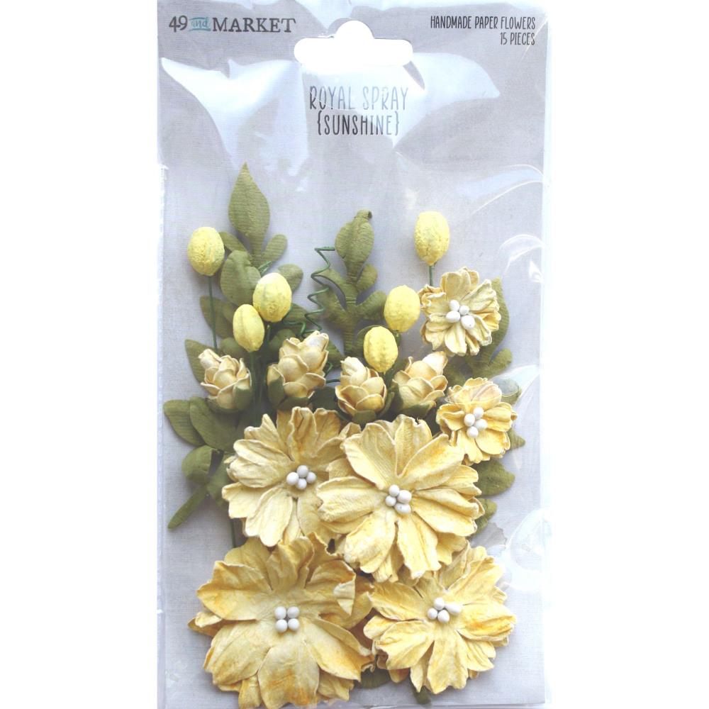 49 and Market Royal Spray Paper Flowers: Sunshine (49RS34024)