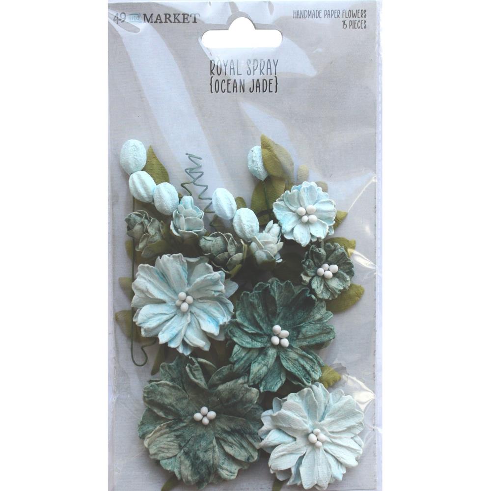 49 and Market Royal Spray Paper Flowers: Ocean Jade (49RS34031)