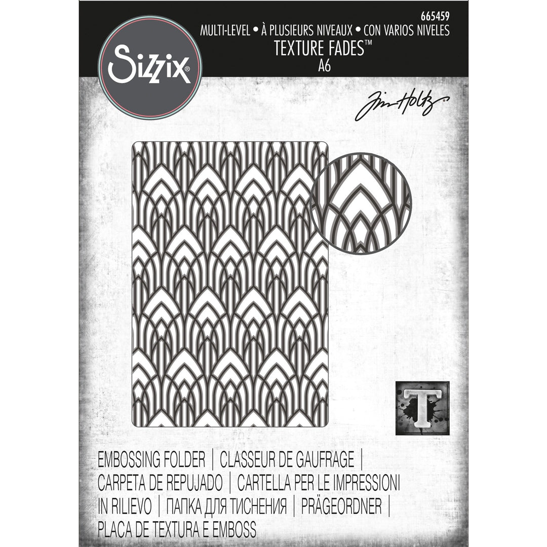 Tim Holtz Multi-Level Texture Fades Embossing Folder: Arched, by Sizzix (665459)