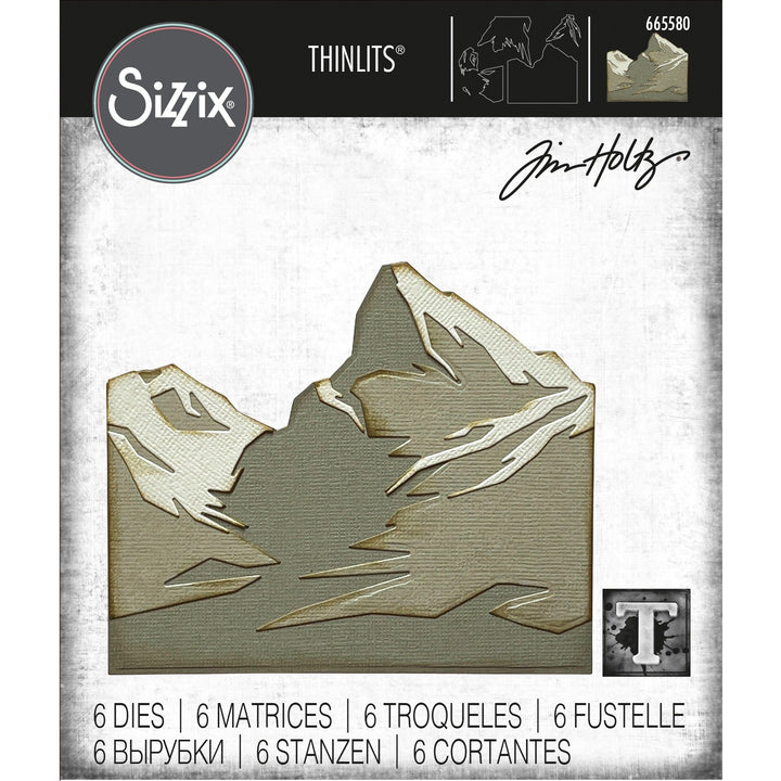 Tim Holtz Thinlits Dies: Mountain Top, 6/pkg, by Sizzix (665580)