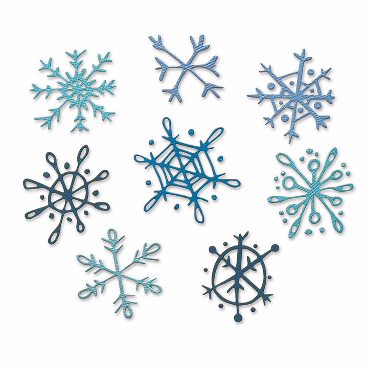 Tim Holtz Thinlits Dies: Scribbly Snowflakes, 8/pkg, by Sizzix (665582)