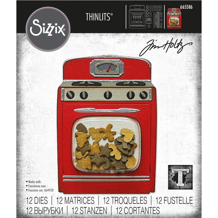 Tim Holtz Thinlits Dies: Retro Oven, 12/pkg, by Sizzix (665586)