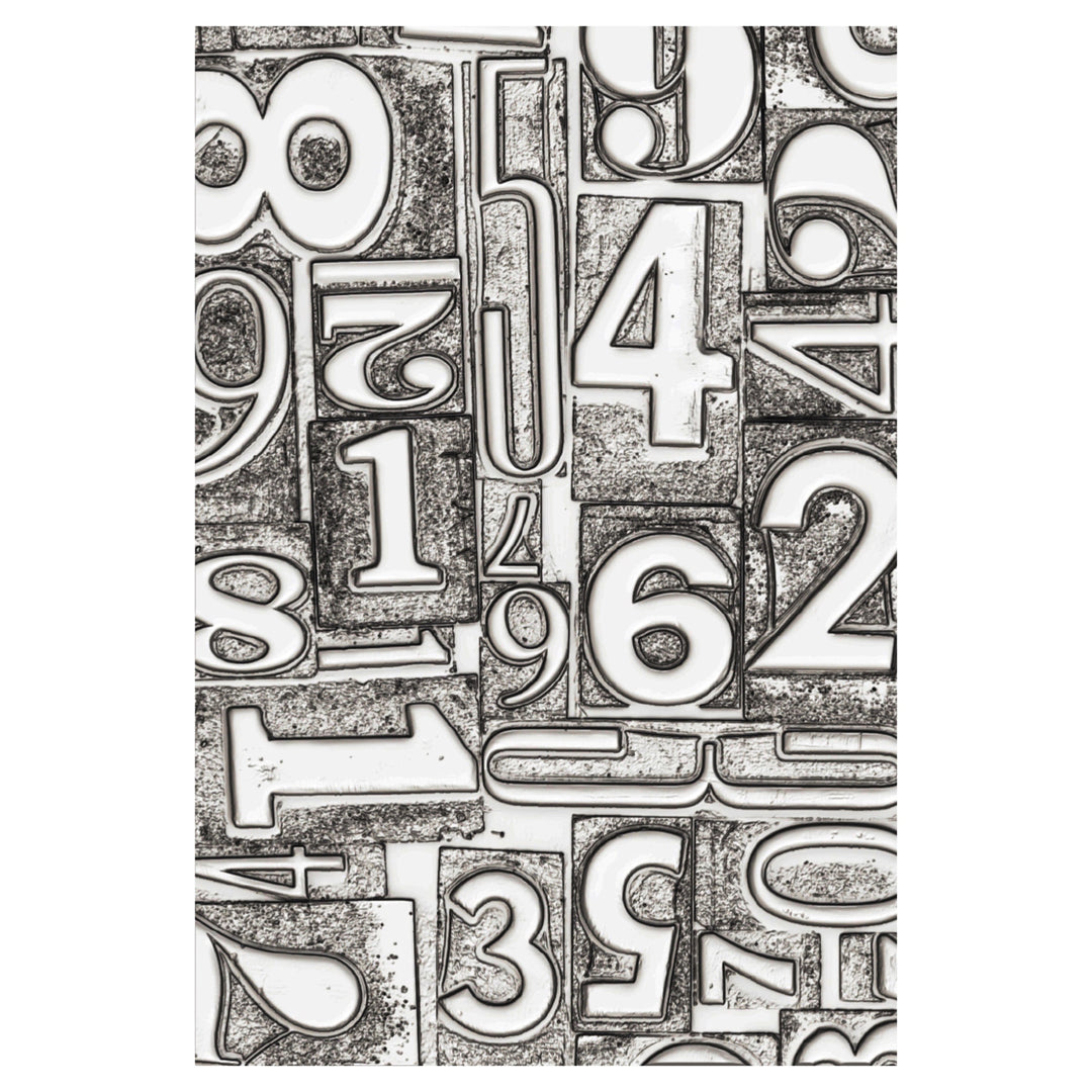 Tim Holtz 3-D Texture Fades Embossing Folder: Numbered, by Sizzix (665753)