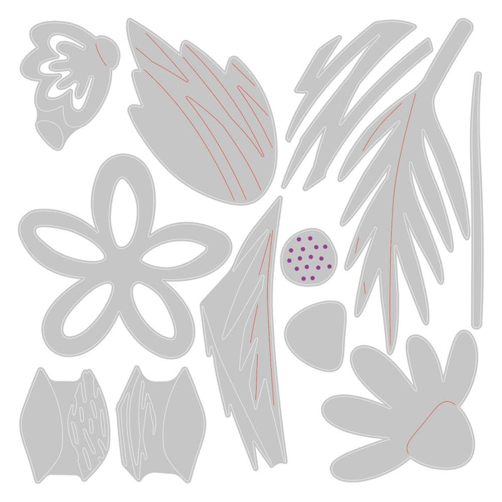 Sizzix Thinlits Dies: Bohemian Florals, by Jennifer Ogborn (665881)