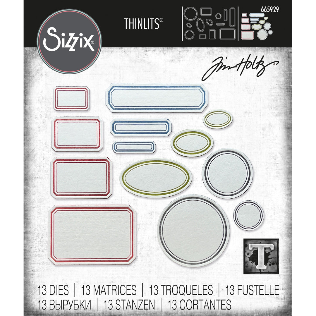 Tim Holtz Thinlits Die Set: Vintage Labels, by Sizzix (665929)