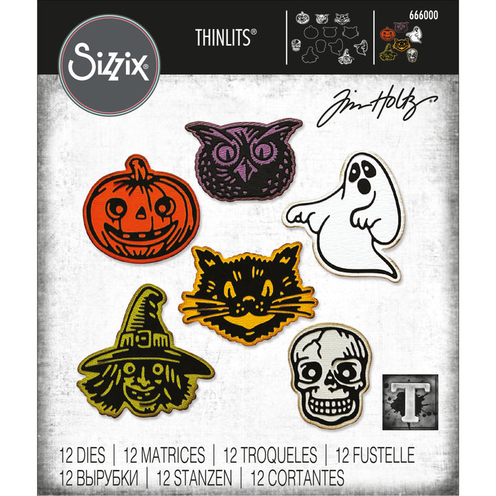 Tim Holtz Thinlits Die Set: Retro Halloween, by Sizzix (666000)