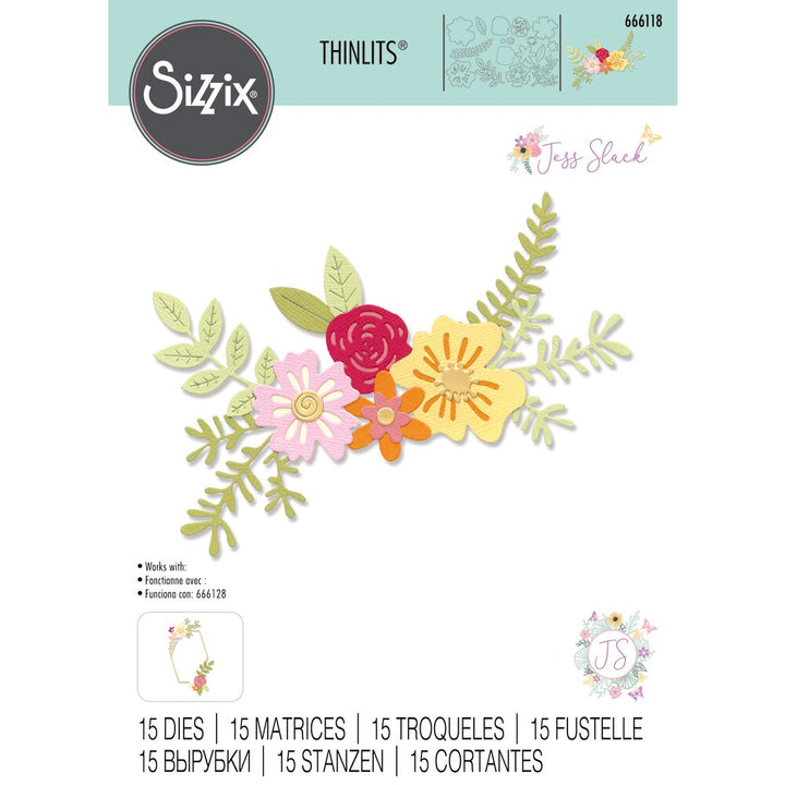 Sizzix Thinlits Dies: Floral CLuster, by Jess Slack (666118)