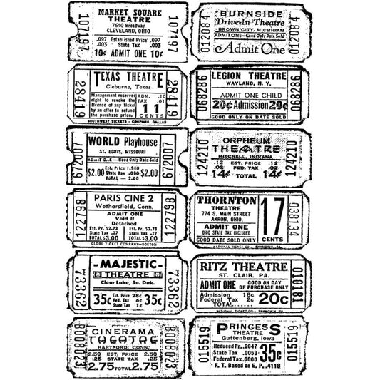 Tim Holtz 2.5"x3.5" Cling Stamp: Ticket (COM007)