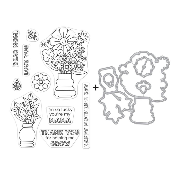 Hero Arts Stamp and Die Combo: Mother's Day Vase (HASB314)