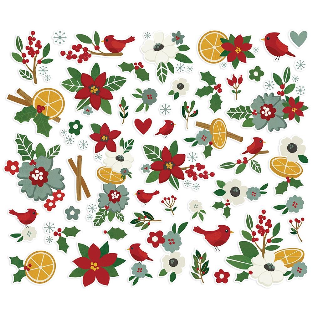 Simple Stories Hearth and Holiday Bits and Pieces Die Cuts: Floral (HEHO8219)