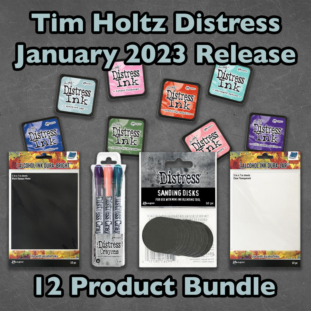 Tim Holtz Distress January 2023 Release, 12 Product Bundle