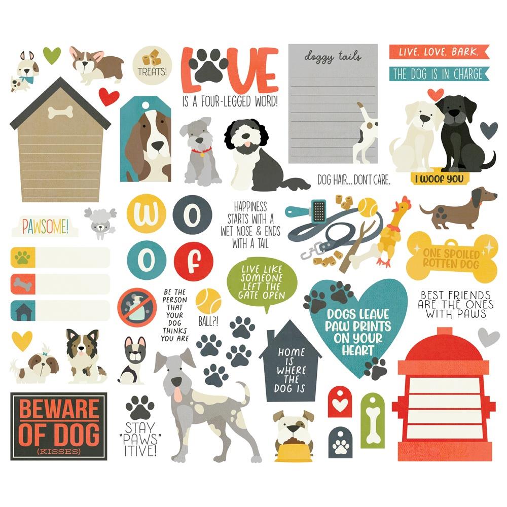 Simple Stories Pet Shoppe Dog Bits and Pieces Die Cuts (PETD9224)