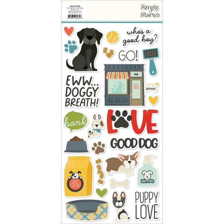 Simple Stories Pet Shoppe Dog Foam Stickers (PETD9225)