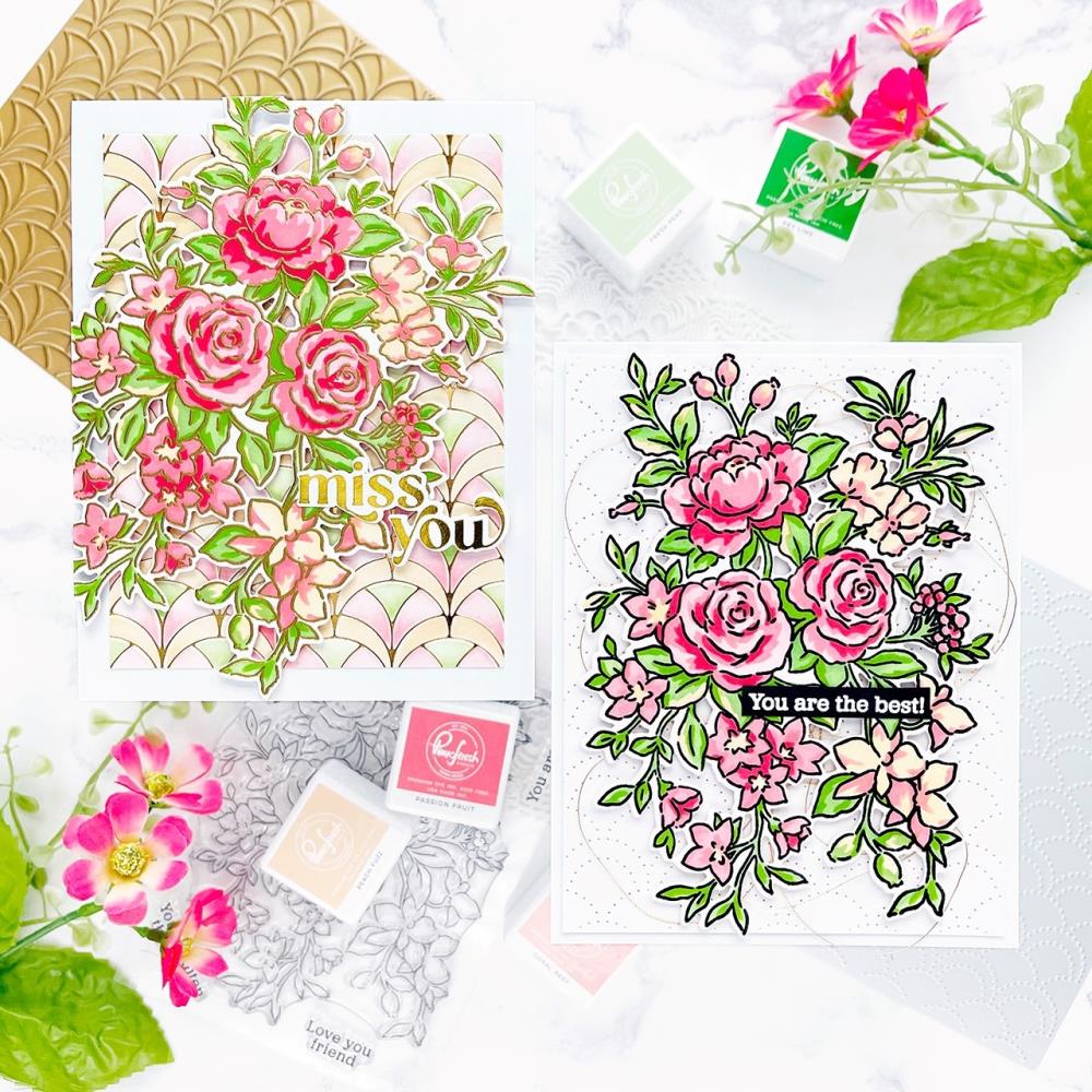 Pinkfresh Studio 4"x6" Clear Stamps: Fancy Rose Bunch (PF160122)