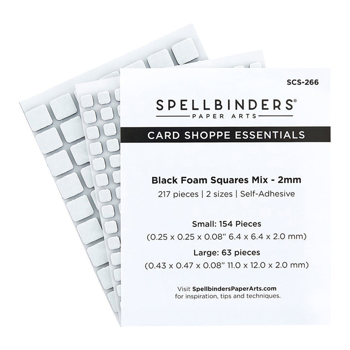 Spellbinders Card Shoppe Essentials Foam Squares Mix: Black, 2mm (SCS266)