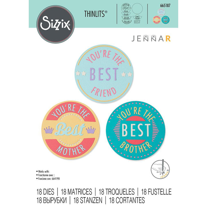 Sizzix Thinlits Dies: You're The Best, by Jessica Rushforth (665187)