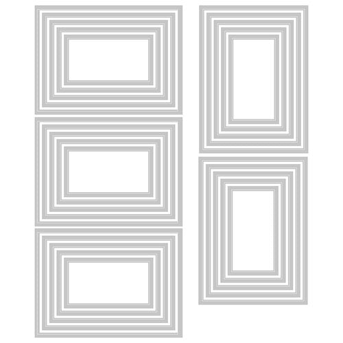 Tim Holtz Thinlits Dies: Stacked Tiles, Rectangles, by Sizzix, 25/Pkg (665433)