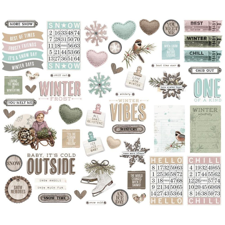 Simple Stories Vintage Winter Woods Bits and Pieces Die Cuts (SVWW9122)