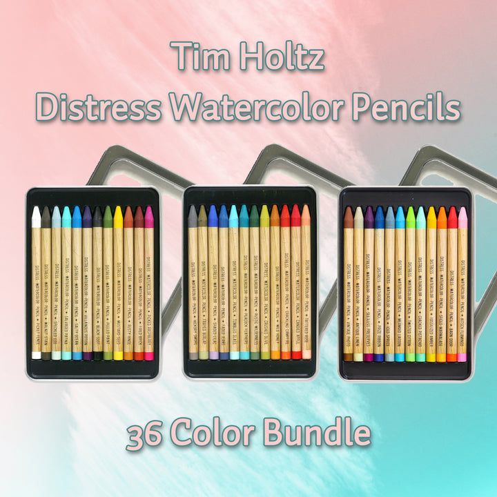 Tim Holtz Distress Watercolor Pencils, 36 Color Bundle (Sets #1-3)