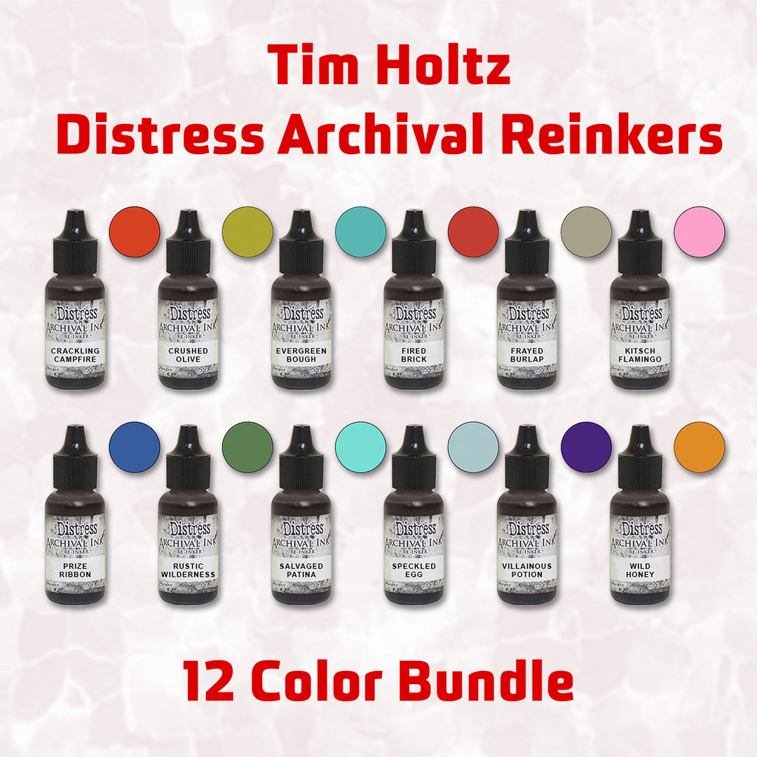 Tim Holtz Distress Archival Reinkers, 12 Color Bundle (February 2022 Release)