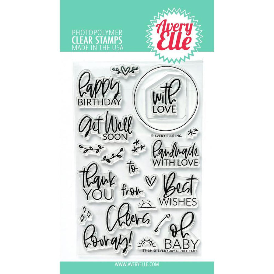 Avery Elle 4"x6" Clear Stamps: Everyday Cirlce Tags (AE2112)-Only One Life Creations