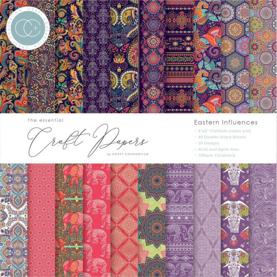 Craft Consortium Double-Sided Paper Pad 6"X6" 40/Pkg: Eastern Influences (CPAD002B)-Only One Life Creations