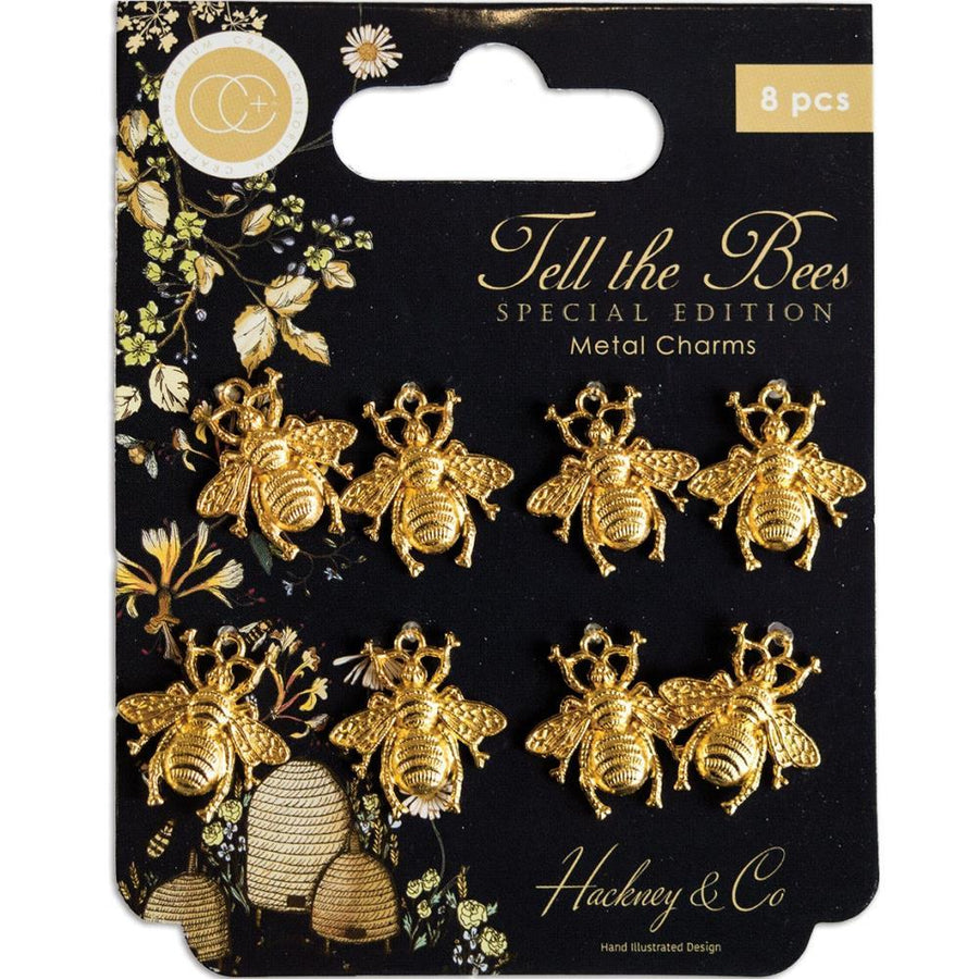 Craft Consortium Tell the Bees *Special Edition* Metal Charms: Gold Bees (CCMCHR20)-Only One Life Creations